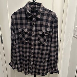 The Hundreds Black and Gray Plaid Men's Shirt